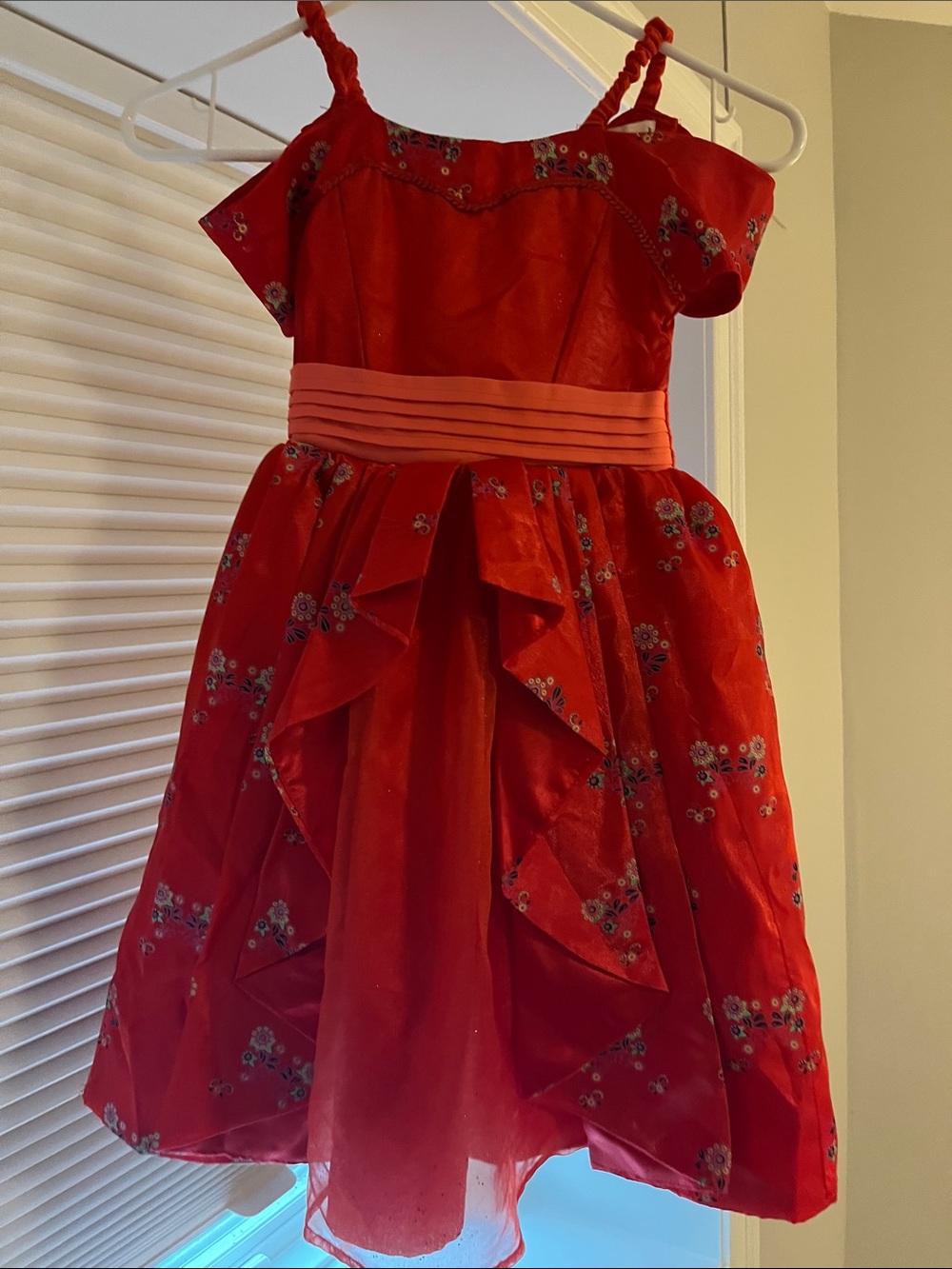 Disney Elena of Avalor Red Floral Girls' Party Dress size 6
